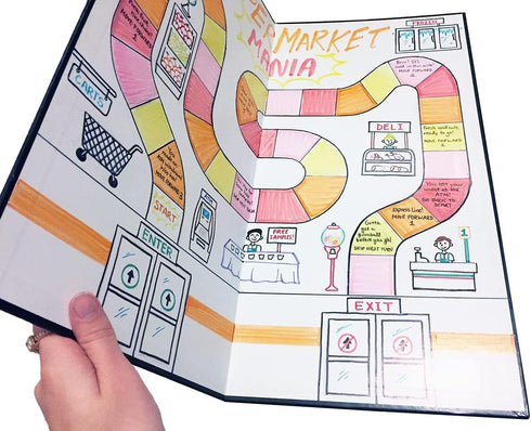 One Blank Game Board (18" x 18"), Create Your Own Board Game, DIY Family Board Games