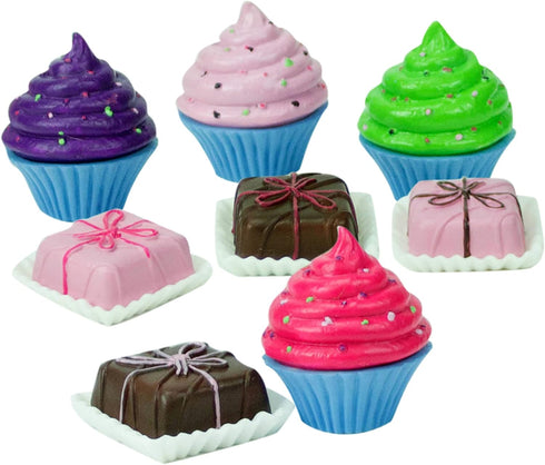 Sophia's Doll-Sized Dessert Set with 8 Pretend Treats, Sprinkled Cupcakes & Petit Fours Plus Napkins for 18" Dolls