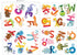 DECOWALL DS4-8002 Animal Alphabet Kids Wall Stickers - Peel and Stick Removable Decals for Nursery, Bedroom, Living Room