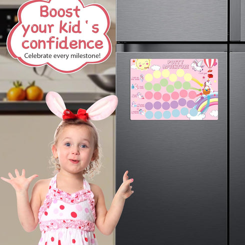 khlerox Reusable Magnetic Potty Training Chart, Made of EVA Foam - Includes Hanging Rope and Strong Double Sided Glue