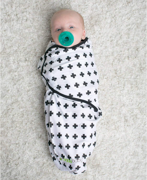 Ziggy Baby Adjustable Baby Swaddles, 0-3 Months, 3 Pack, Soft Cotton Black & White, Newborn Swaddle Blankets