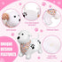 2 Pack Bouncy Dog Hopper - Inflatable Bouncing Dog Jumping Animals with Pump, Classic Style Gift for Boys Girls (White,