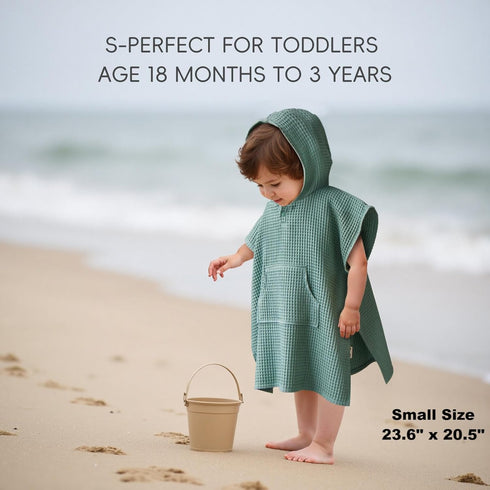 Zamlory Hooded Kids Beach Towel - Soft Poncho Towel for Babies and Toddler - Lightweight Waffle Cotton Towel Cover Up