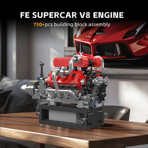 10204 V8 V8 8-Cylinder (750 Mould King Engine Model that Works - Build Your Own Engine Toy, Petrol Car Engine Replica