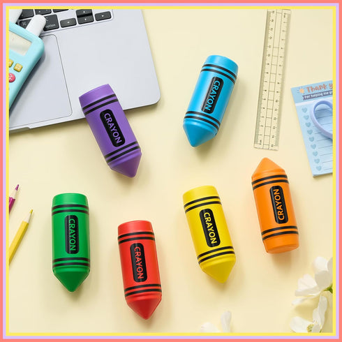Wiwiqing 6 3.94 Inches Pcs Crayon Stress Balls Toys Teacher Gift Kids Adult Classroom School Student Reward Graduation