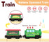 Set, Wooden Train Accessories Battery Operated Locomotive Train, Remote Control Train for Track Powerful Engine Train