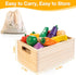 Set 3 4 5 6 7 Wooden Play Food for Toddlers, Fruit and Veggies Cutting for Kids, Pretend Food Play Kitchen Accessories
