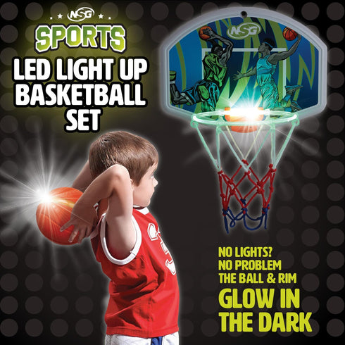 LED Light Up Basketball Toy Set for Boys and Girls - Ages 4 and Up