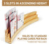 Set 4, 3-Tier LotFancy Playing Card Holders for Kids Adults Seniors, of Curved Wooden Card Holder for Family Card Game