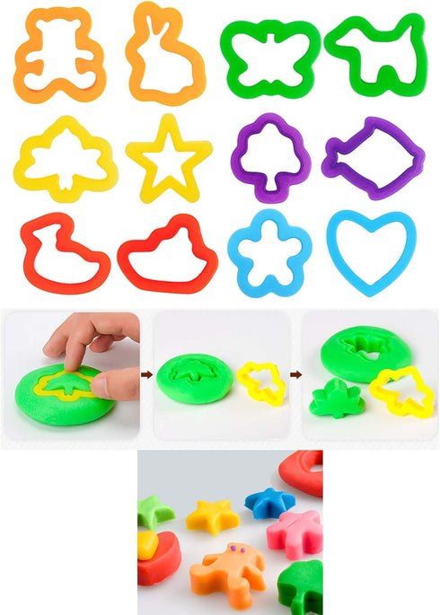 Set 69Pcs Letter Molds Tools for Kids Accessories, Rollers and Cutters, Numeral Various Plastic Animal Molds and Art