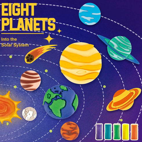 VConejo Color Dough Sets for Kids Ages 2-4 - Planets Theme Tool Set for Ages 4-8, 14 Piece Accessories