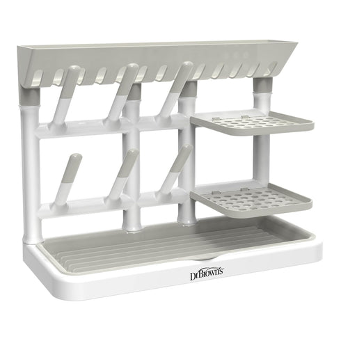 Countertop Dr. Brown's Baby Bottle Drying Tower, Stand-Up Drying Rack with Organized Storage for Baby Essentials, Space