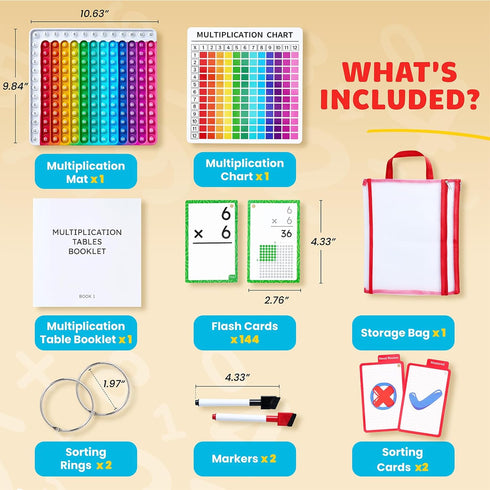 156 8 3rd,4th,5th,6th JoyCat Multiplication Flash Cards + Chart- Hole Punched Math Game Flashcards for Kids Ages