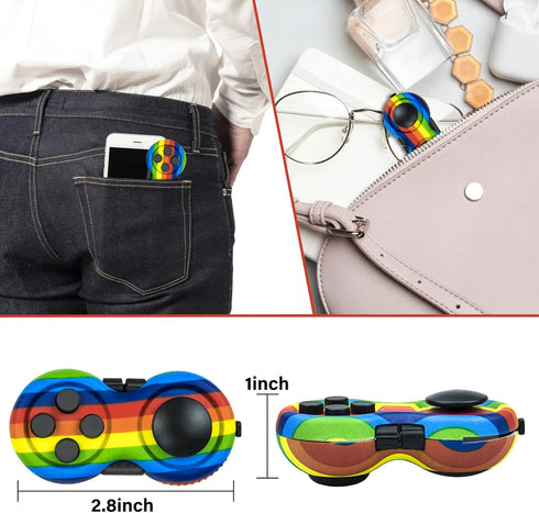 8-Fidget WTYCD Original Fidget Toy Game, Rubberized Classical Controller Fidget Concentration Toy with Functions