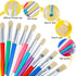 YGAOHF 24 Pcs Paint Brushes for Kids, Colorful Round and Flat Brushes, Easy Clean Toddler Paint Brushes