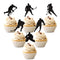 24 PCS Hockey Cupcake Toppers, Black Glitter Hockey Players Picks for Baby Shower and Birthday Party Decorations