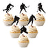 24 PCS Hockey Cupcake Toppers, Black Glitter Hockey Players Picks for Baby Shower and Birthday Party Decorations