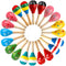 Hedume 20 Pack Mini Wooden Festival Maracas, Kids Baby Rattles, Shaker Sand Hammer Toy for Party Favors