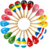 Hedume 20 Pack Mini Wooden Festival Maracas, Kids Baby Rattles, Shaker Sand Hammer Toy for Party Favors