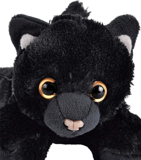 Wild Republic Black Cat Plush, Stuffed Animal, Plush Toy, Gifts for Kids, Hug’Ems 7"