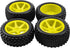 4Pcs HIRCQOO OD 88mm/3.46" Front Rear Rubber Tire Tyre & Plastic Wheel Rims 12mm Hex Compatible with Redcat Shockwave HPI HSP ExceedRC Kyosho 1/10 Scale Off Road Buggy (Yellow) by HIRCQOO