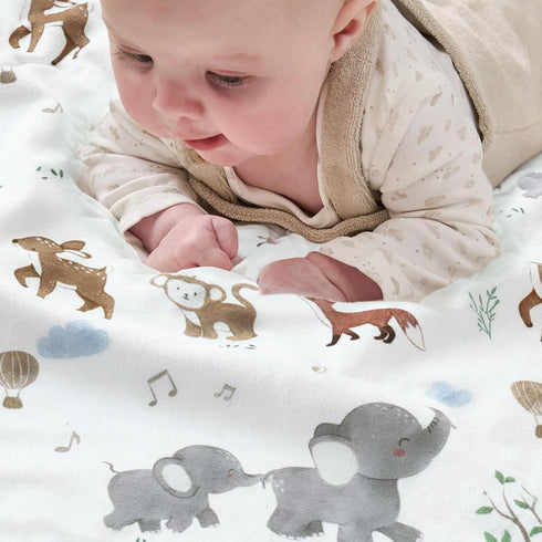 30 40 Inch BOPRIO Baby Blankets for Unisex Boys Girls, Super Soft Nursery Minky Blankets with Woodland Animal Design