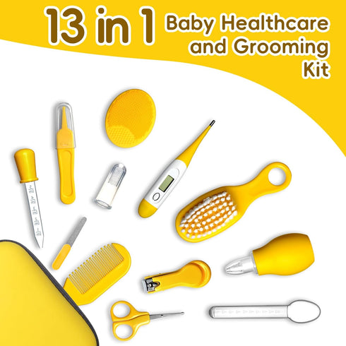 Set, 13 1) Baby Healthcare and Grooming Kit, Portable Baby Safety Care Baby Essentials kit for Newborn(Yellow