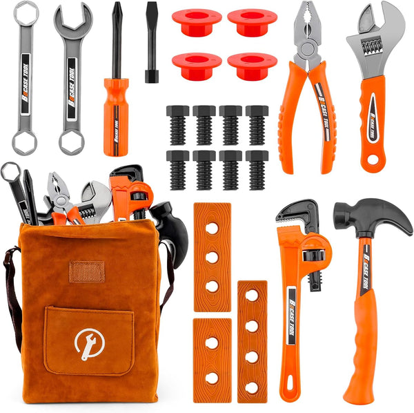 PANPAPA Tools for Toddlers-24-Piece Toy Screwdriver & Kids Pliers Kit with Tool Bag,