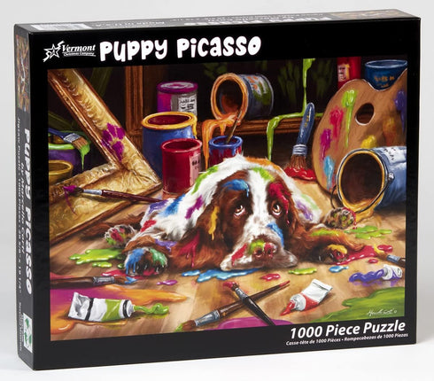 Puppy Picasso Jigsaw Puzzle, 1000 Piece by Vermont Christmas Company