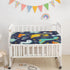 Datura home 3-Piece Set Crib Bedding with Comforter, Sheet & Skirt, Watercolor Butterfly Printed Nursery Bedding