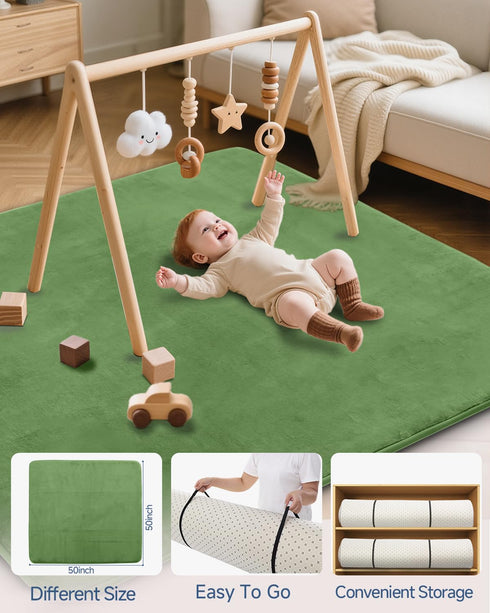 50x50 Crawling,Tummy Thick Baby Play Mat for Floor,Padded Foam Playpen Mat,Ultra Soft Support&Plush Feel Nursery