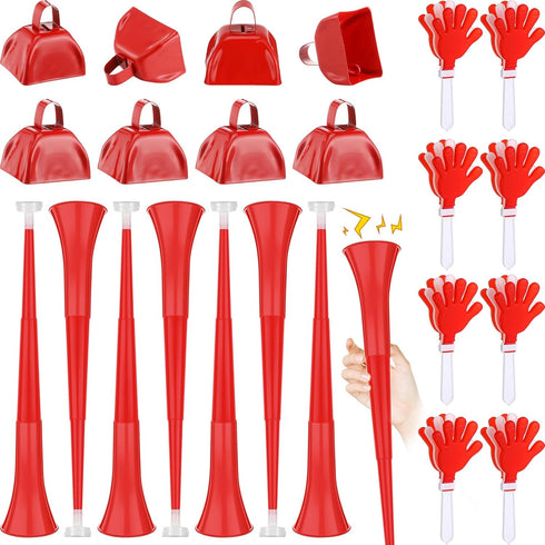 Jenaai 24 Pcs Cheer Team Gifts Bulk Collapsible Stadium Horn Hand Clappers