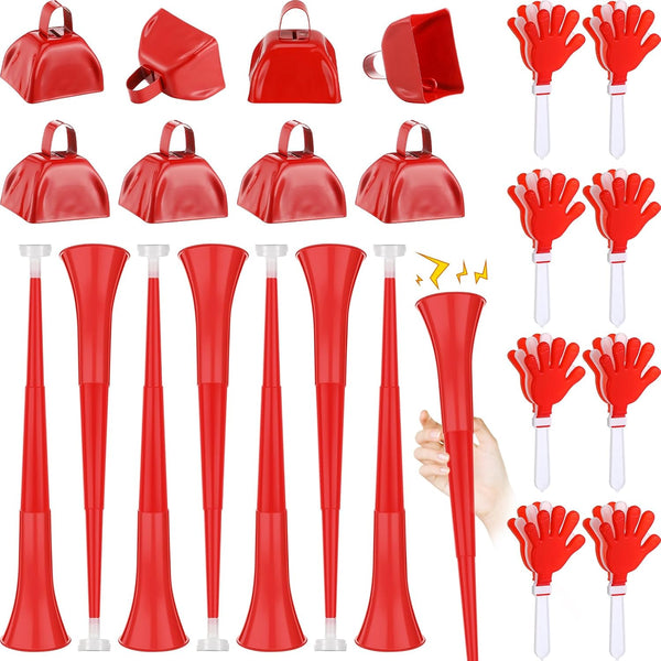 Jenaai 24 Pcs Cheer Team Gifts Bulk Collapsible Stadium Horn Hand Clappers