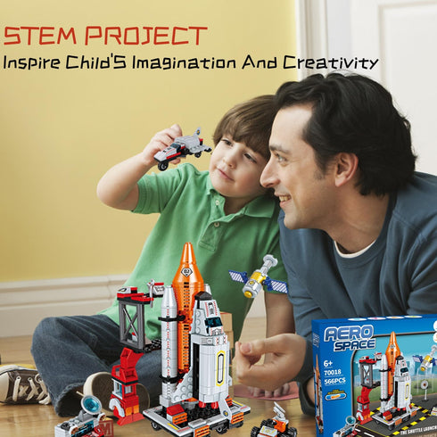 Space Rocket STEM Project Toy for Boys Age 7-13, Building Block for Kids Age 8-12, Science Kits for Christmas Birthday
