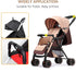 CHILDHOOD Universal Baby Stroller Armrest Handle Sleeve Cover, Artificial Leather, Black