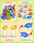 52 3-5, 10 PCS Dinosaur Alphabet Learning Toys for Toddlers Kids Different Dinosaur Figures, Double Sided ABC Matching