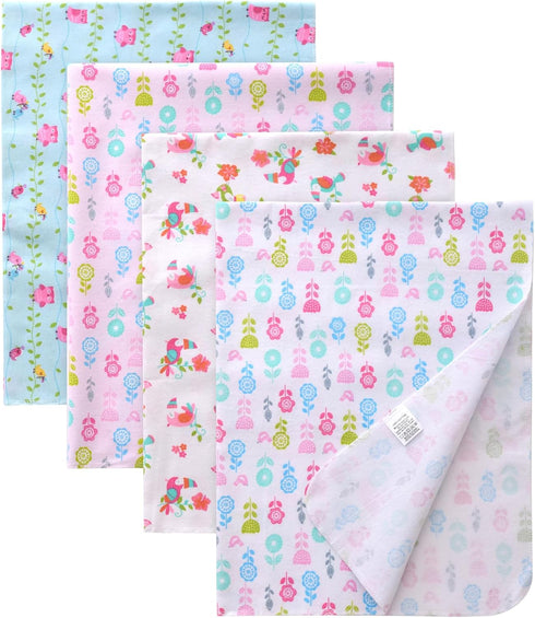 Gina Era Unisex Baby Cotton Flannel Receiving Blankets, Baby Blankets 4 Pcs,