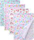 Gina Era Unisex Baby Cotton Flannel Receiving Blankets, Baby Blankets 4 Pcs,