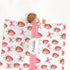 Workvalor Set 3 Set Personalized Strawberry Baby Crib Bedding Custom Name Piece Nursery for Baby Girls, Soft Blanket