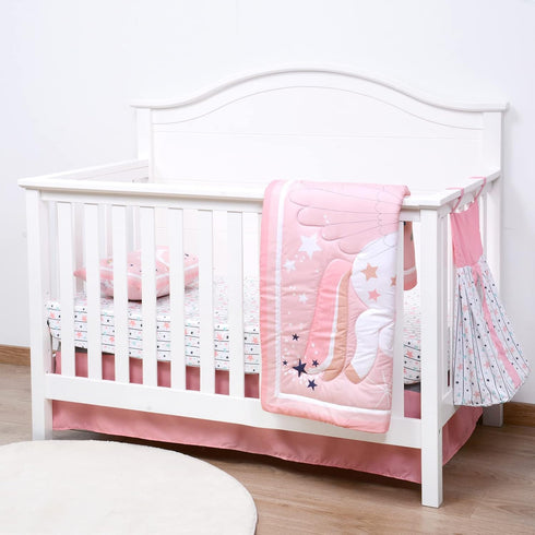 5 Set Set Sets JISEN Piece Crib Bedding for Girls Unicorns Baby Girl Bedding Crib Nursery Bedding - Crib Quilt Crib