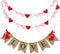 Valentines Decor, Be Mine Hanging Banner with 28 Pcs Felt Heart Garland, Burlap Decorations for Valentine's Day