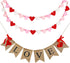 Valentines Decor, Be Mine Hanging Banner with 28 Pcs Felt Heart Garland, Burlap Decorations for Valentine's Day