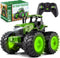 BAYSING Remote Control Tractor Toys for Kids 3-5, Light Up Monster Trucks Toy