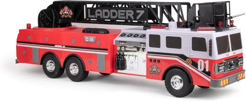 Titan Firetruck - 29" Realistic Toy with Lights, Sound & Working Ladder for Kids, 2 AA Batteries Included