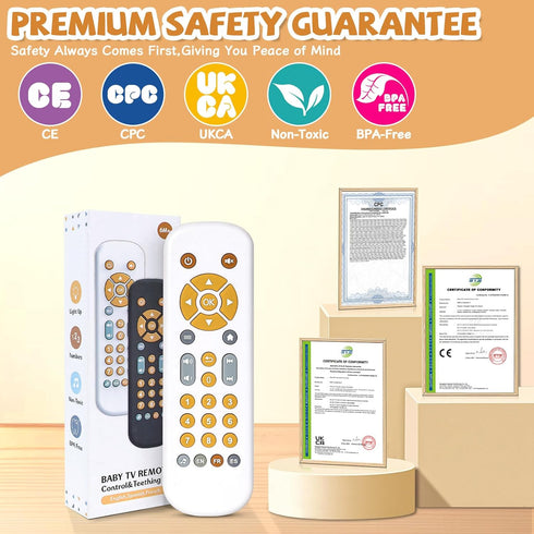 Orzbow Baby Remote Control Toy with Music and Realistic Light for 6 Months+, BPA Free, White, Infant Play