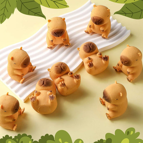 12 Meooeck Pcs Capybara Stress Balls for Adult Mini Capybara Fun Squeeze Fidget Animal Balls Cute for Birthday Party