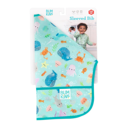 Bumkins Bibs, Baby and Toddler Girls and Boys, Long Sleeve, Lightweight Waterproof Fabric Smock