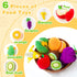 PHEZAPA 1-3, Set 6-12 1 Play Food for Toddler Plush Pretend Food with Sorting Fruit Basket, Baby Sensory Toys Months