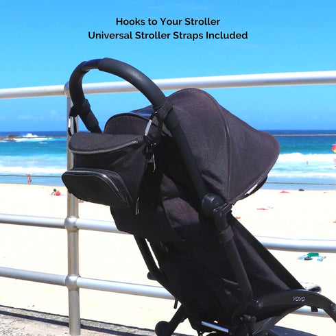 Pack Suessie Fanny Diaper Bag - with Baby Changing Pad & Waterproof Wipes Pocket - Stroller Organizer Black