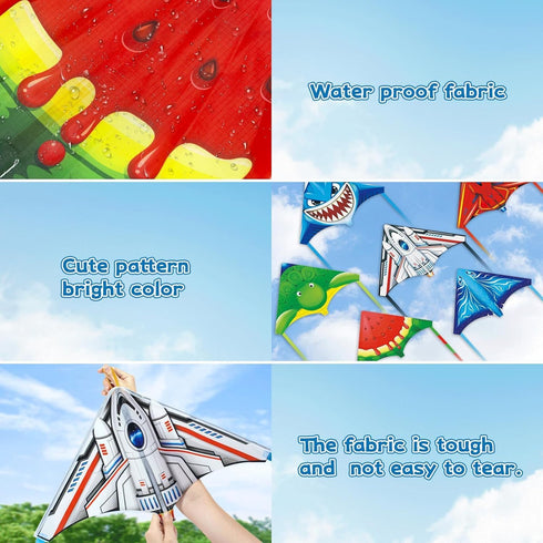 12 Pack 3-8+ Hymaz Mini Catapult Kites for Kids, Flying Glider Plane Toys for Years Boys Girls Gifts- Finger Launcher